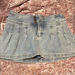Derek Heart Blue Skorts with Distressed Denim Look